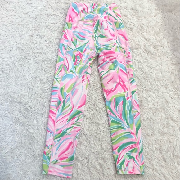 Lilly Pulitzer Luxletic Croc my world Weekender Crop Leggings Pink Green XXS - Picture 5 of 9